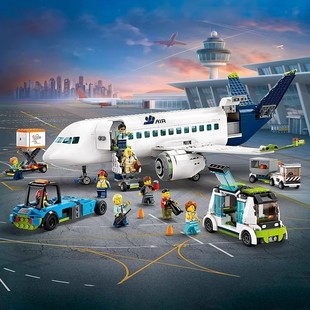 Compatible with Lego 60367 City Series Passenger Aircraft Aviation Passenger Aircraft Assembled Building Block Toys