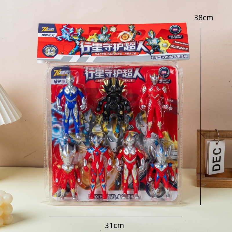 Boy's Toy Simulation Superman Model Children's Toy Hero Battle Alliance Pretend Play Set Tutoring Class Gift Stall