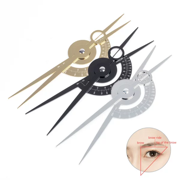 Embroidery isometric scale eyebrow tattoo measuring tool three-point positioning balance ruler compass gold scale