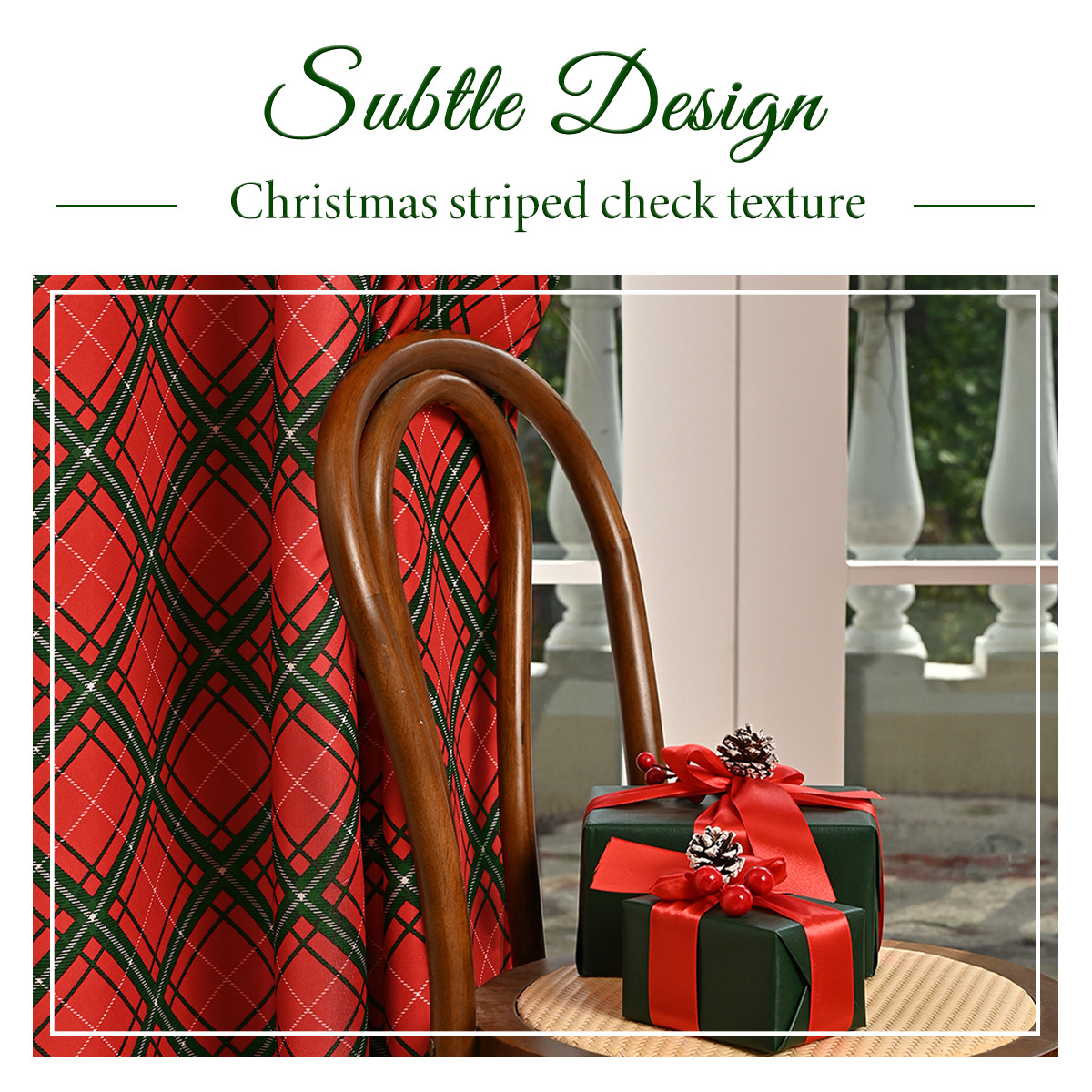 Nuevas cortinas de Navidad impresas transfronterizas cortinas cortinas cortinas de Navidad de decoración de TEMU