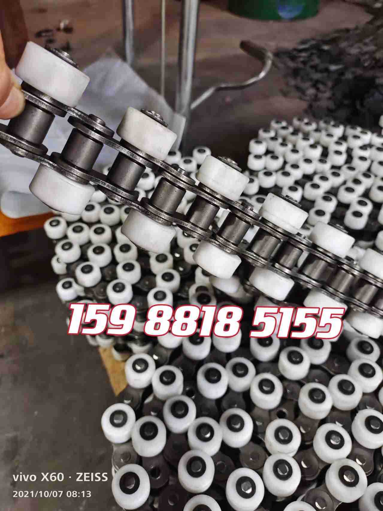 侧滚轮输送链条 尼龙滚子链条4分08B 5分6分 08A10b平行链千鸟链