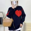 2022 new pattern Korean Edition fashion gules love sweater Women's wear Sense of design ins Socket Loose knit