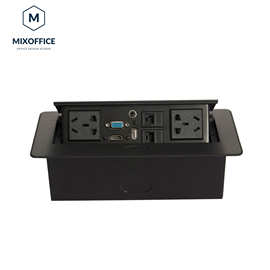 办公桌面插座按键弹起式电动线盒插座电源欧美法标地插
