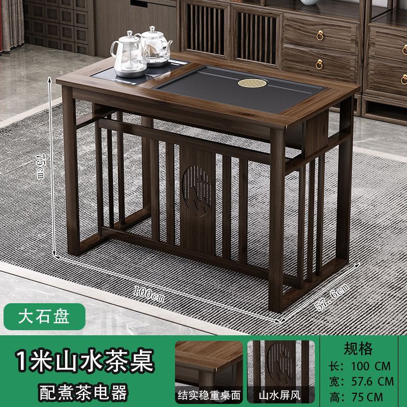 お茶を飲むためのテーブルと椅子の組み合わせ、新しい中国風のオフィス、家庭用の小さなアパート、カンフーのコーヒーテーブル、水を沸かすオールインワンのティーテーブル|undefined