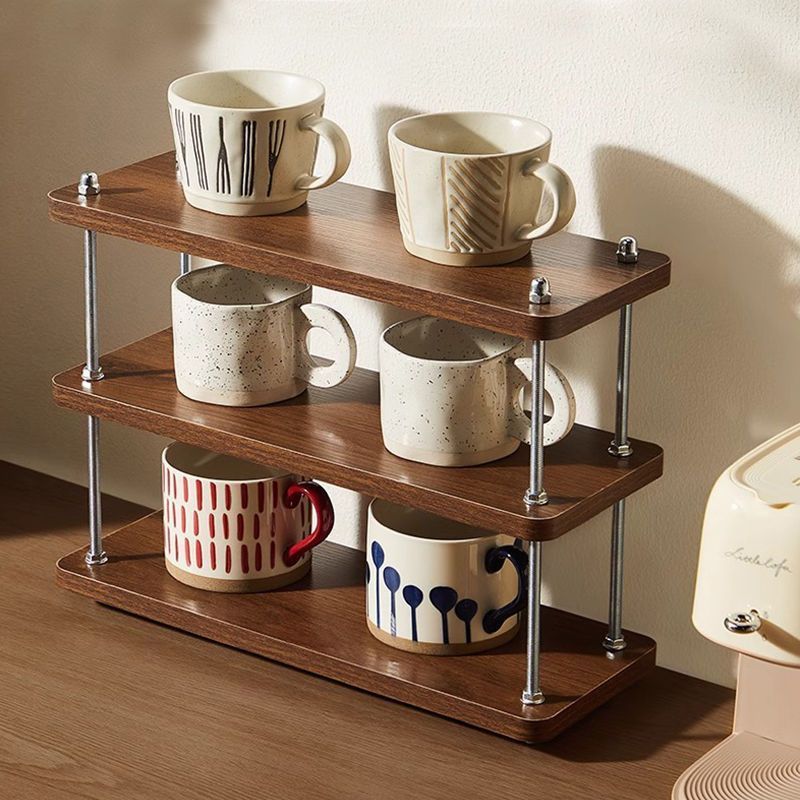 Storage Rack, Antique Style Shelf, Kitchen Shelf, Desk Partition Rack, Workstation Desktop Storage, Small Bookshelf, Tea Cup Holder