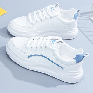 Демисезонная белая обувь на платформе для отдыха, универсальные кроссовки, 2023, в корейском стиле