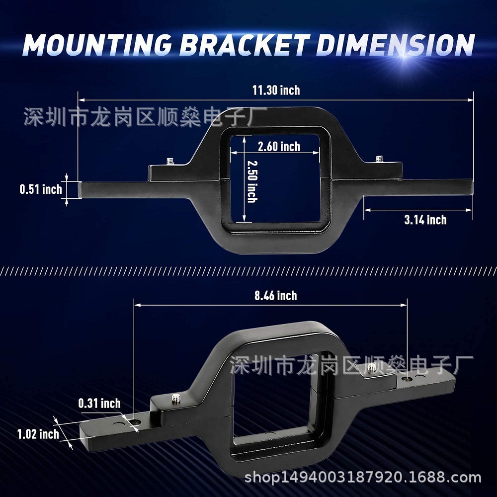 Wrangler Off-Road Vehicle Rear Bumper Spotlight Trailer Hook Bracket Work Light Bracket Led Reversing Light Fixed Bracket Universal
