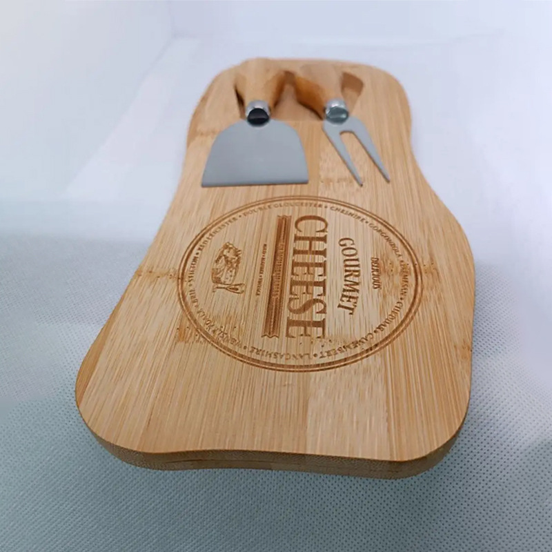 tablero de cortar de bambú con cuchillo y tenedor de queso tablero de queso tablero de hortales multifuncional casero tablero de pan de frutas y verduras tablero de servicio
