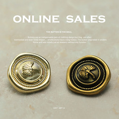 【藝森】小香復古風杏葉服裝紐扣粗花呢外套時尚大衣裝飾金屬扣子