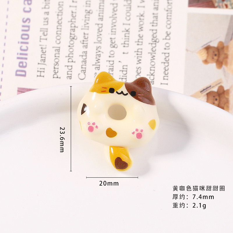 可爱小猫甜甜圈食玩树脂diy饰品配件奶油胶手机壳冰箱贴手工制作|undefined