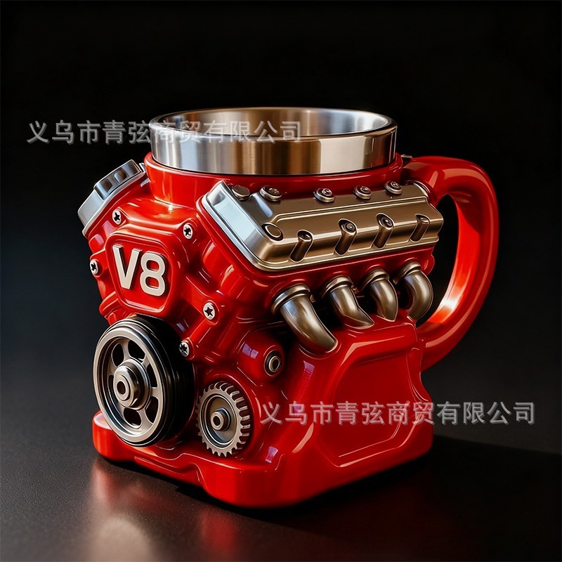 Motores transfronterizos V8 tazas V6 tazas creativas artesanías de resina de nicho mecánico decoración del motor