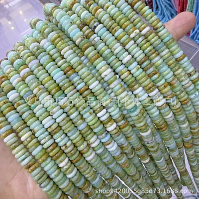 White Crystal Abacus Beads Spacer — Zərgərlik ara hissələri - natural-green-opal-26mm