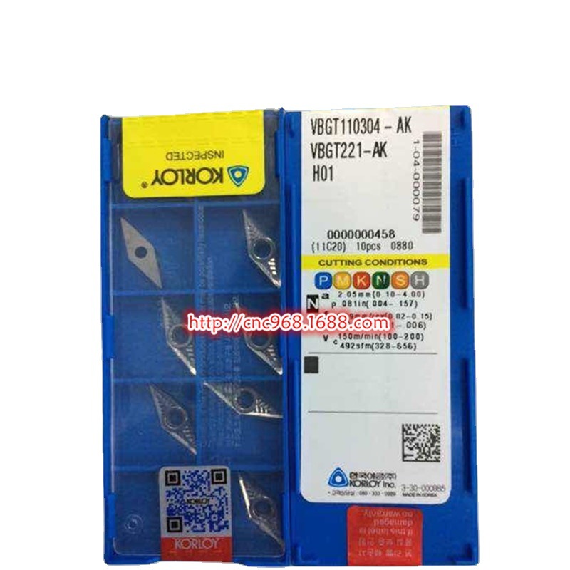 KORLOY克洛依数控铝件刀粒VBGT110304-AK H01菱形35度铜刀片