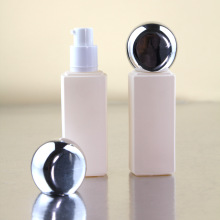 银色电镀盖扁太空人粉底液分装瓶护肤品按压式化妆水乳液便携瓶子