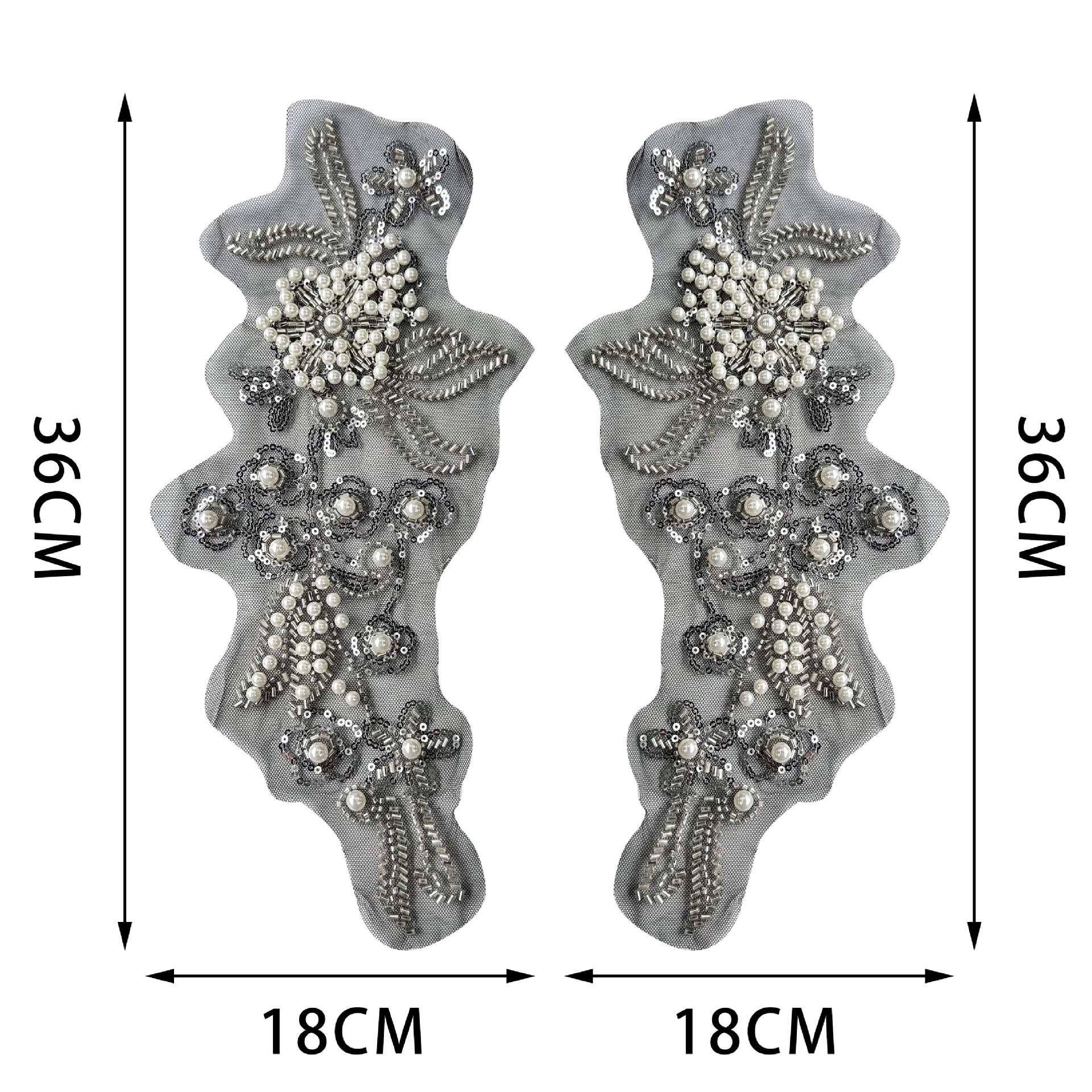 Nuevo estilo de tela de perlas de clavos ligero lujo rendimiento vestido de baile bordado encaje contra flores calcomanías flores de pecho image 5