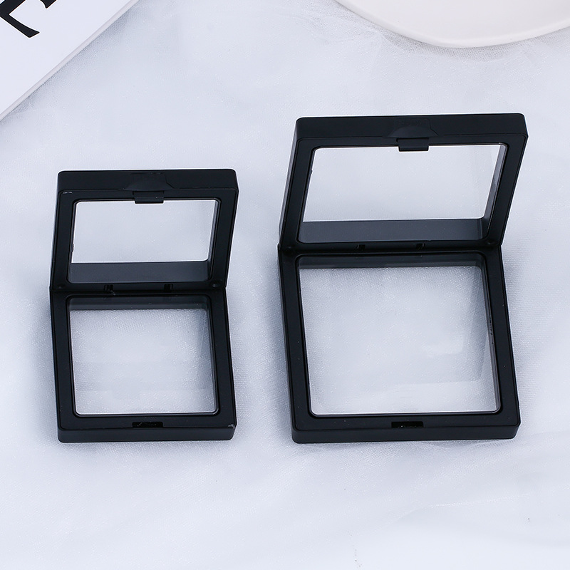 首饰盒子展示盒包装礼盒透明黑色膜盒饰品批发悬浮盒防氧化密封盒