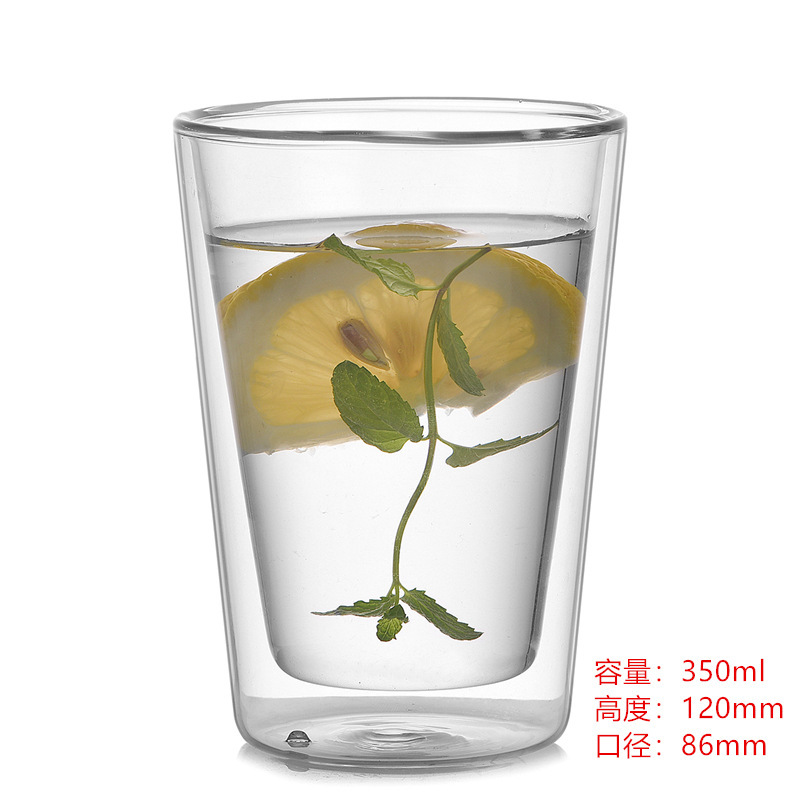 Vaso de vidrio de doble capa al por mayor, taza de borosilicato alto, taza de té de vidrio de alta calidad, taza de té verde resistente a altas temperaturas, taza de café para el hogar