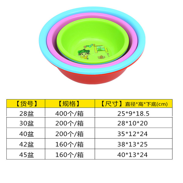 Glossy plastic washbasin for students for laundry for home use
