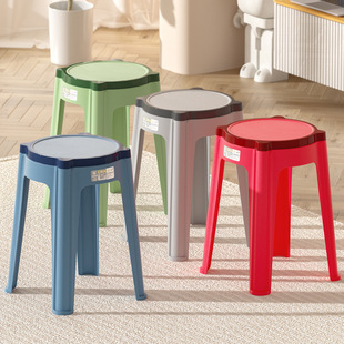 Thickened PP Moe Moe Leather Pattern Chair Home Use European-style Plastic Non-slip High Stool Stackable Simple Commercial Bench