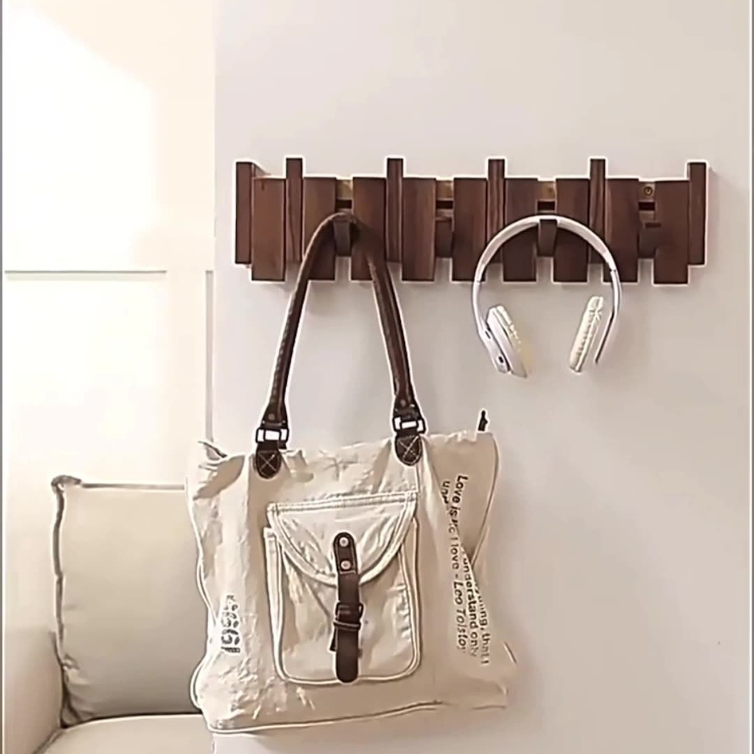 Perforación libre de madera sólida gancho de teclas de piano pared de almacenamiento gancho de puerta de entrada gancho de decoración de la casa en stock