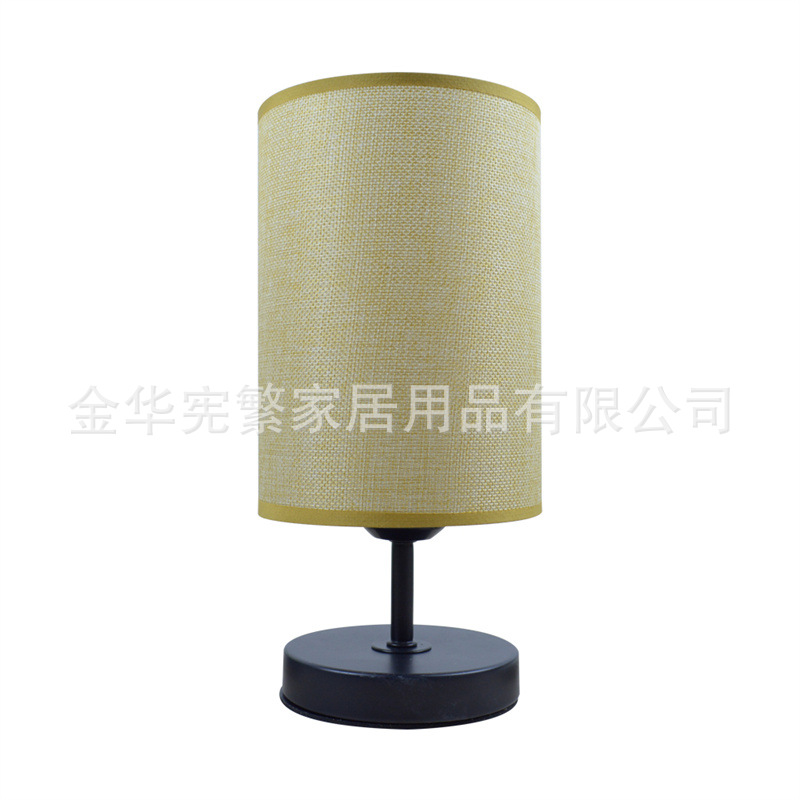 Lámpara de mesa de metal negro yute 140