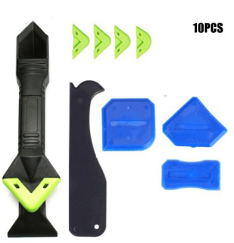 10件填缝工具3合1塑料刮板密封刮刀美缝刮胶器阳角刮板套件