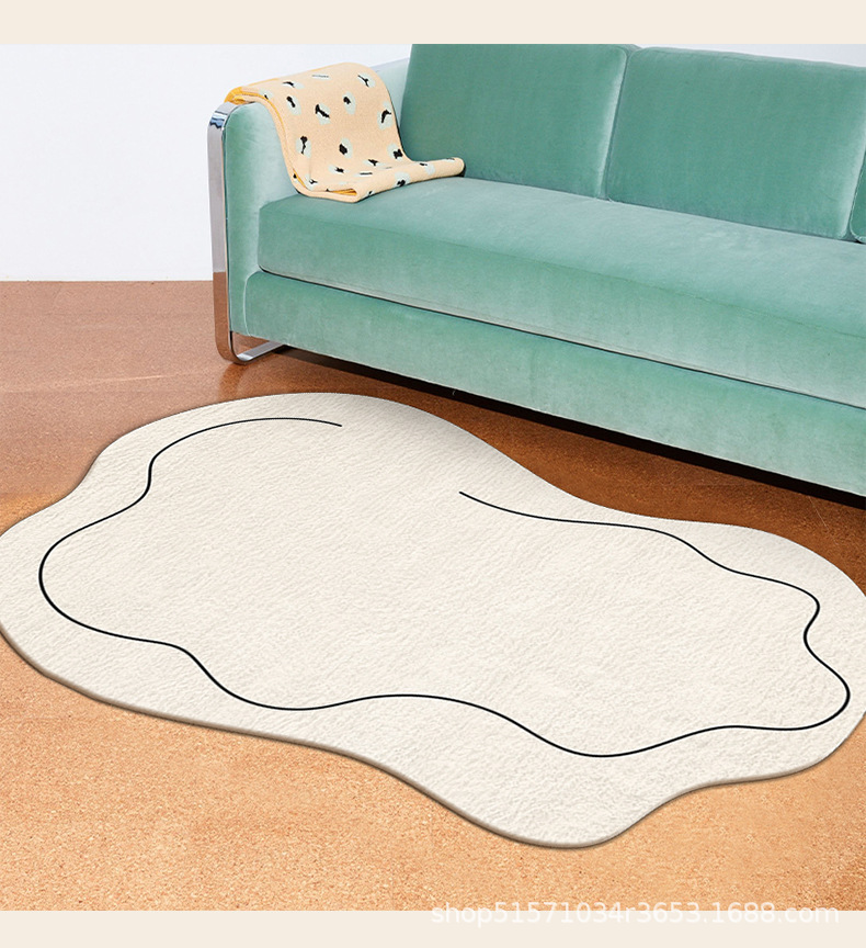 仿羊绒地毯,异形地垫,毛绒地毯,客厅地垫