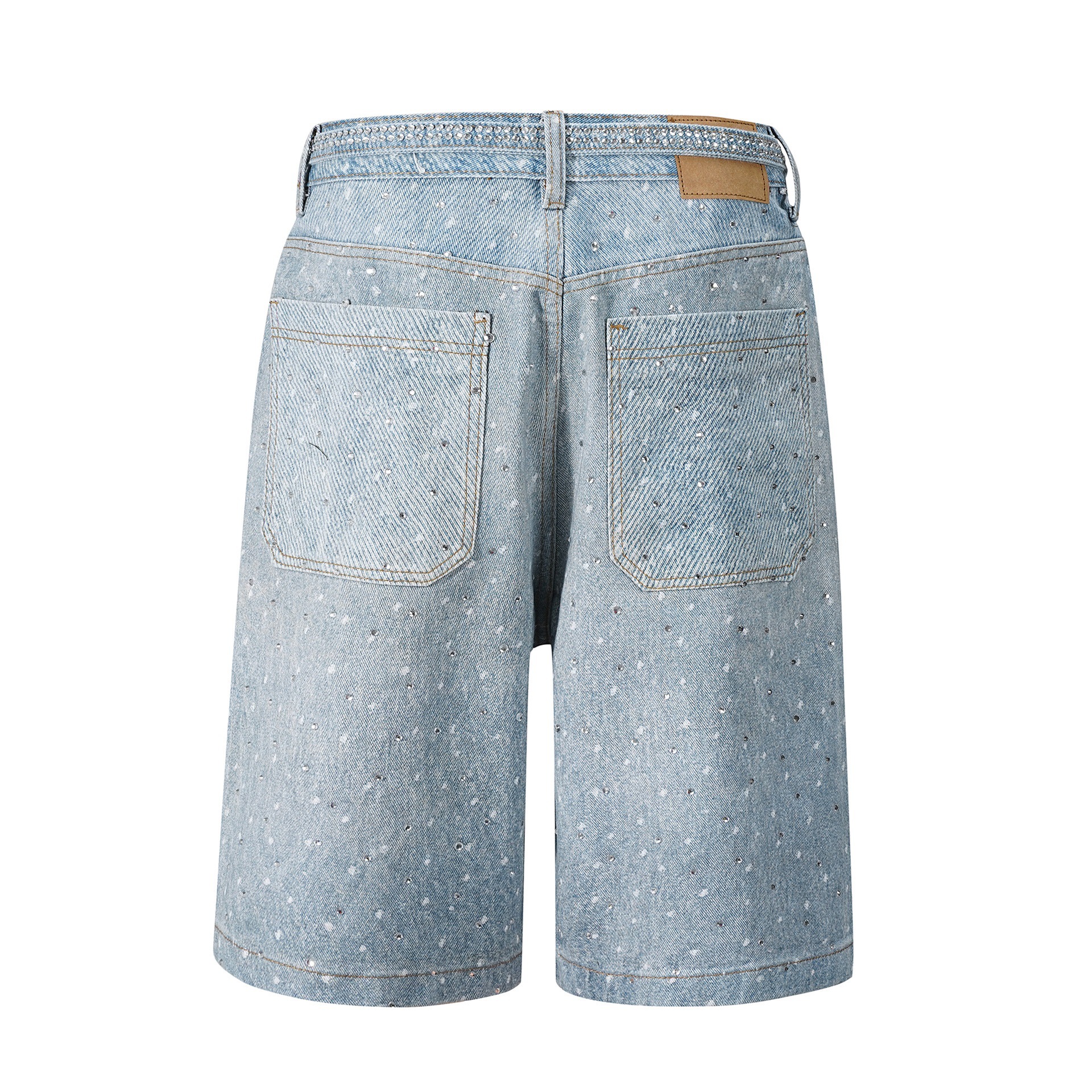 Damen Jeans Mit Strassgürtel Und Pünktchenmuster Weiter Schnitt_voghion.com