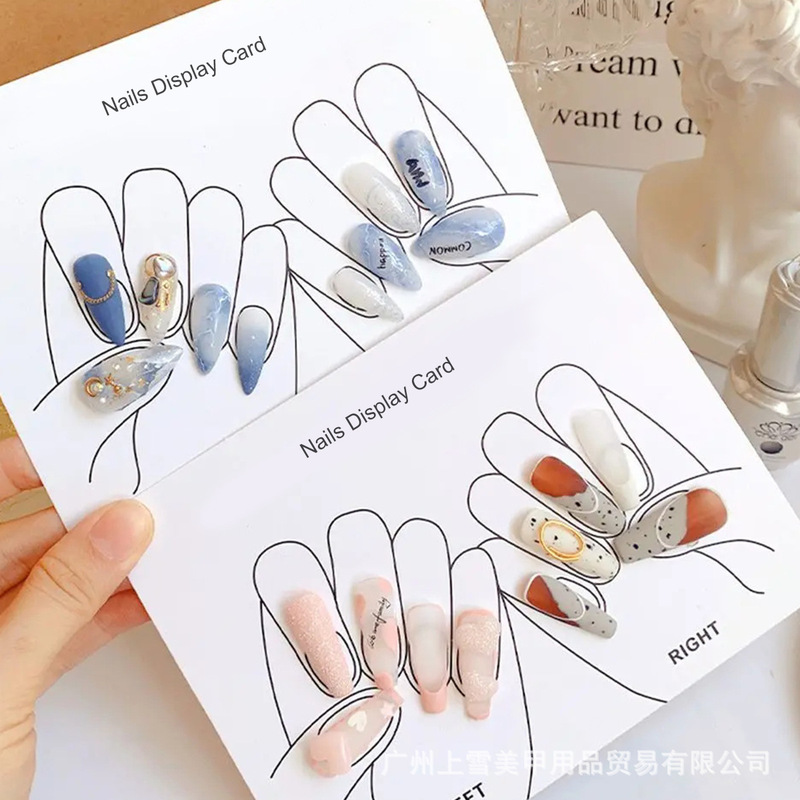 Snow•Manicure Hand Mold and Foot Mold Practice Card Nail Art Display Card Nail Salon Decoration Photo Props Cross-Border