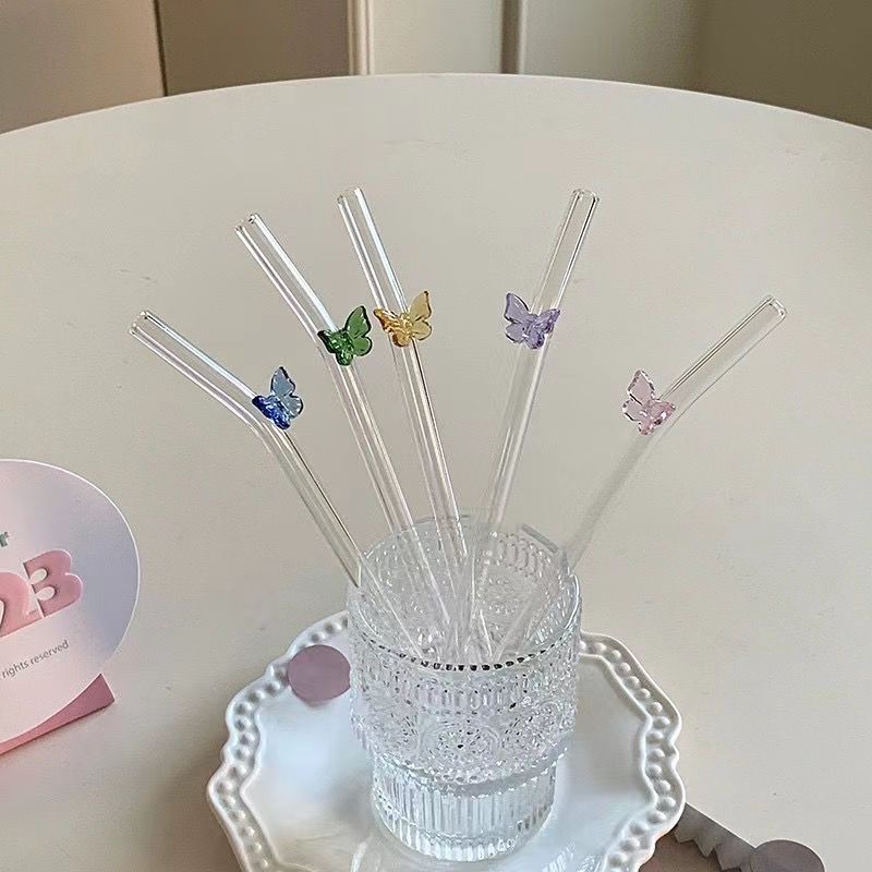 Casual Vacation Solid Color Glass Straw 1 Piece display picture 4