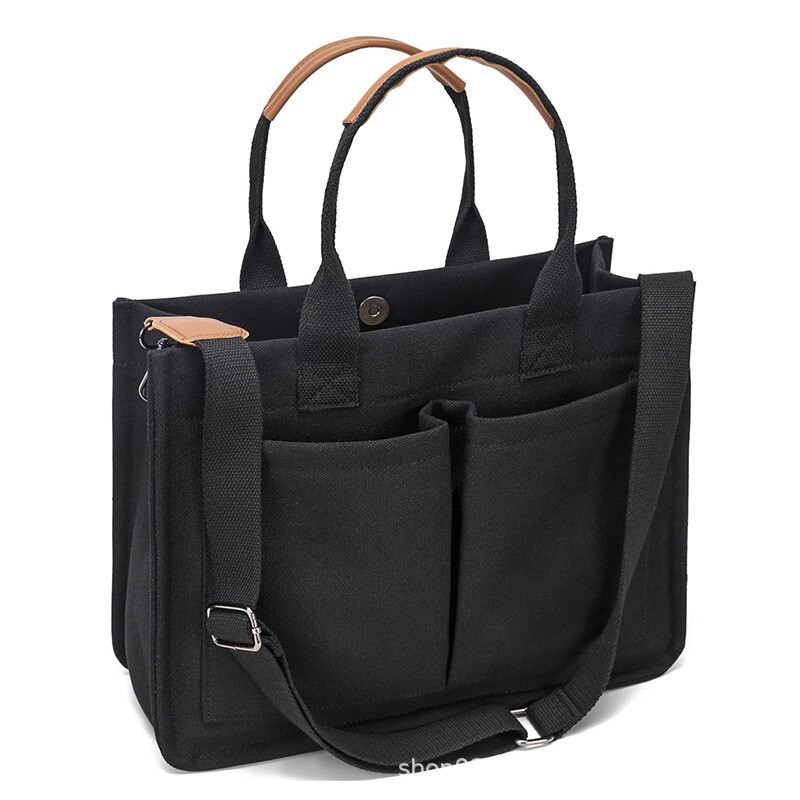 Factory Direct Sales Women's Large Canvas Handbag with Pocket to Hold Laptop Messenger Bag Daily Bag
