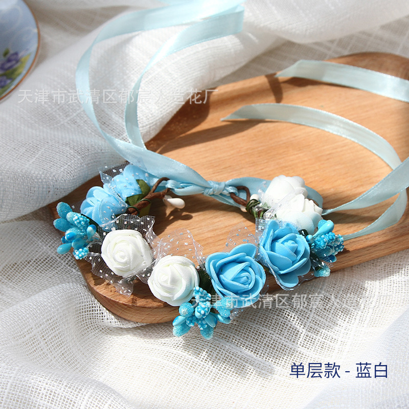 単層のブレスレットのイチゴのブレスレットの花嫁の花嫁の姉妹団の手の花の子供のダンスのブレスレットの花の卸売りの花嫁のブレスレット|undefined
