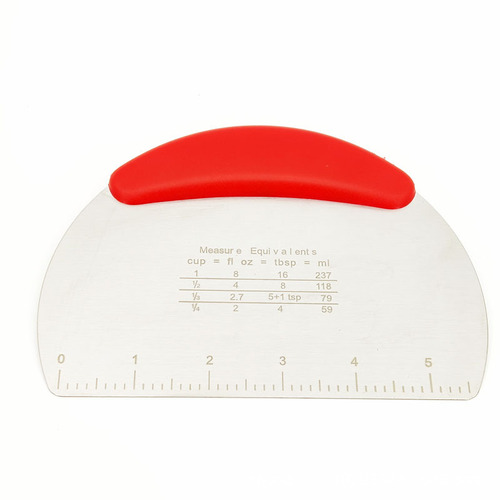 Wholesale Home Half-Circle Stainless Steel Cutting Surface Scraper with Graduations Baking Scraper Cake and Flatbread Noodle Scraper