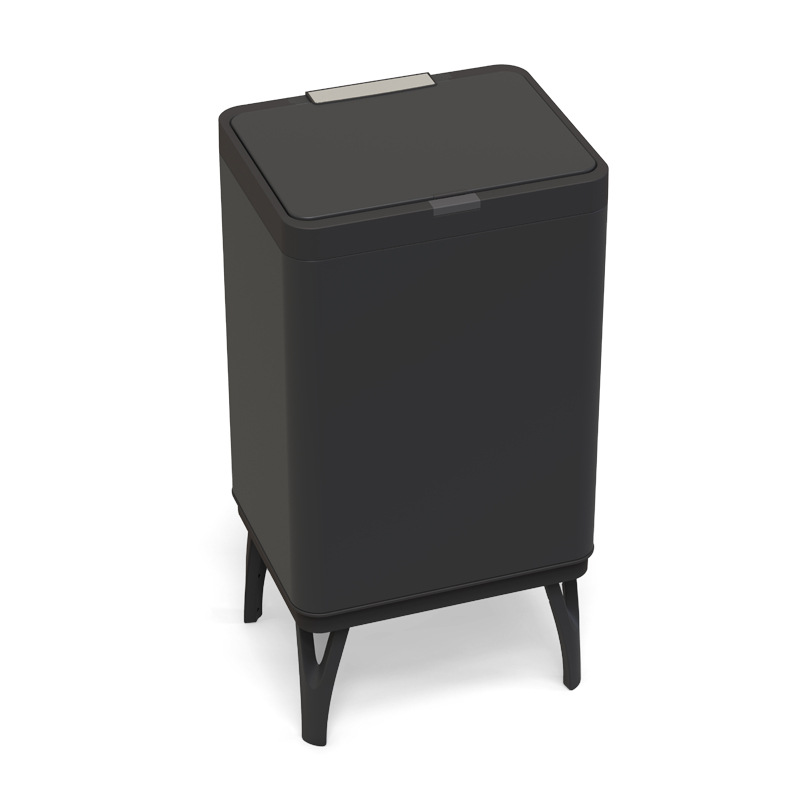 Botella de basura de inducción inteligente 34L / 40L / 50L / 60L tipo de clasificación de presión con cubierta de botella de basura de pie alto