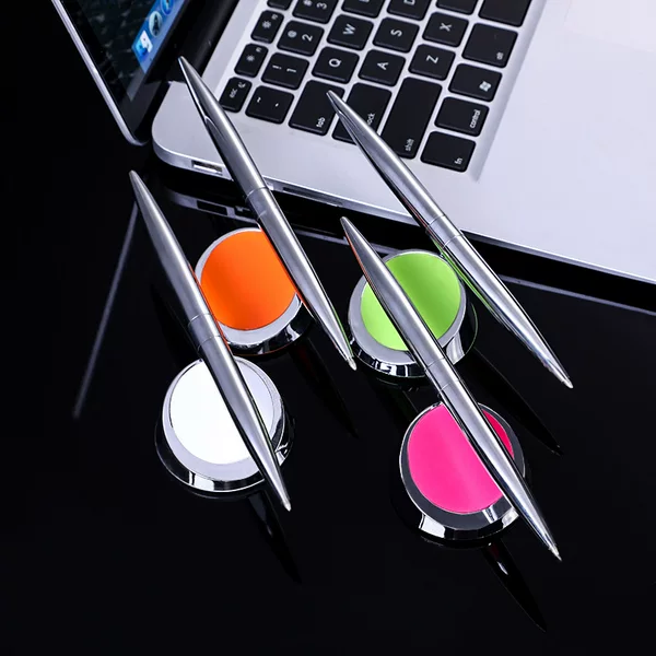 Metal stainless steel hotel bank counter pen enterprise office meeting desktop sign pen wholesale printed logo