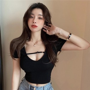 高腰女式T恤2026夏季新款显瘦短款618优惠