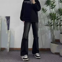 美式微喇牛仔裤男款春秋季高级感裤子潮牌复古宽松显瘦直筒长裤男