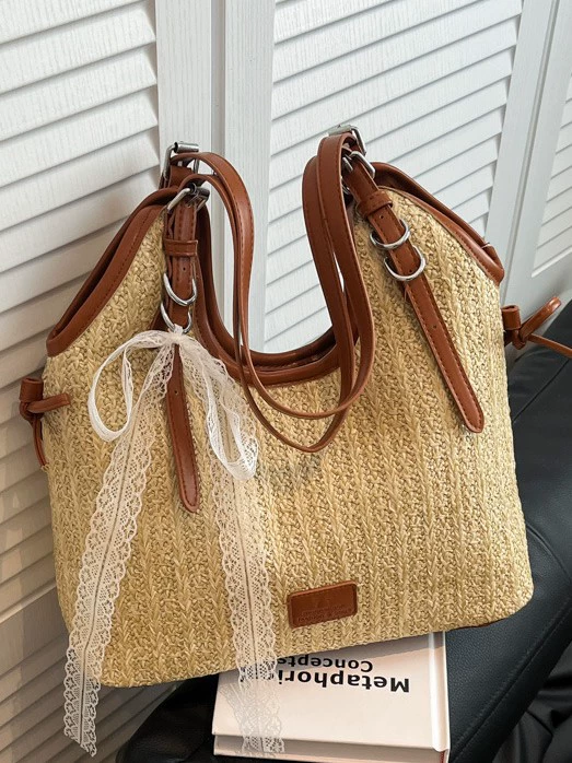 Trend capacious beach straw woven one-shoulder bag
