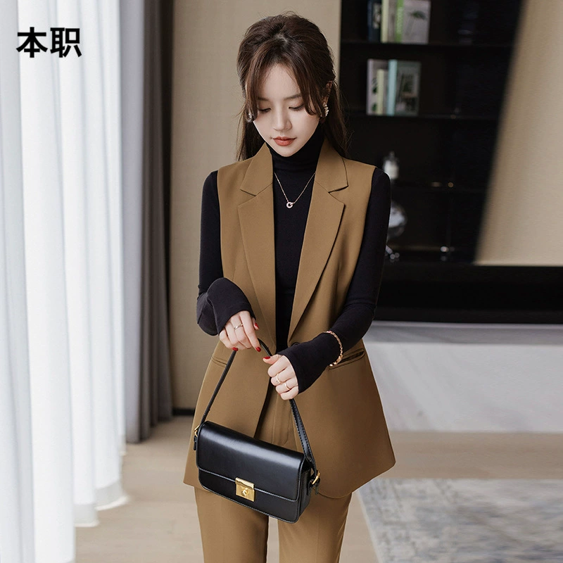 [Продвинуто чувство без рукавов] Костюм Жилет костюм женский весенний и осенний новый профессиональный костюм темперамент модный набор из двух частей тонкий