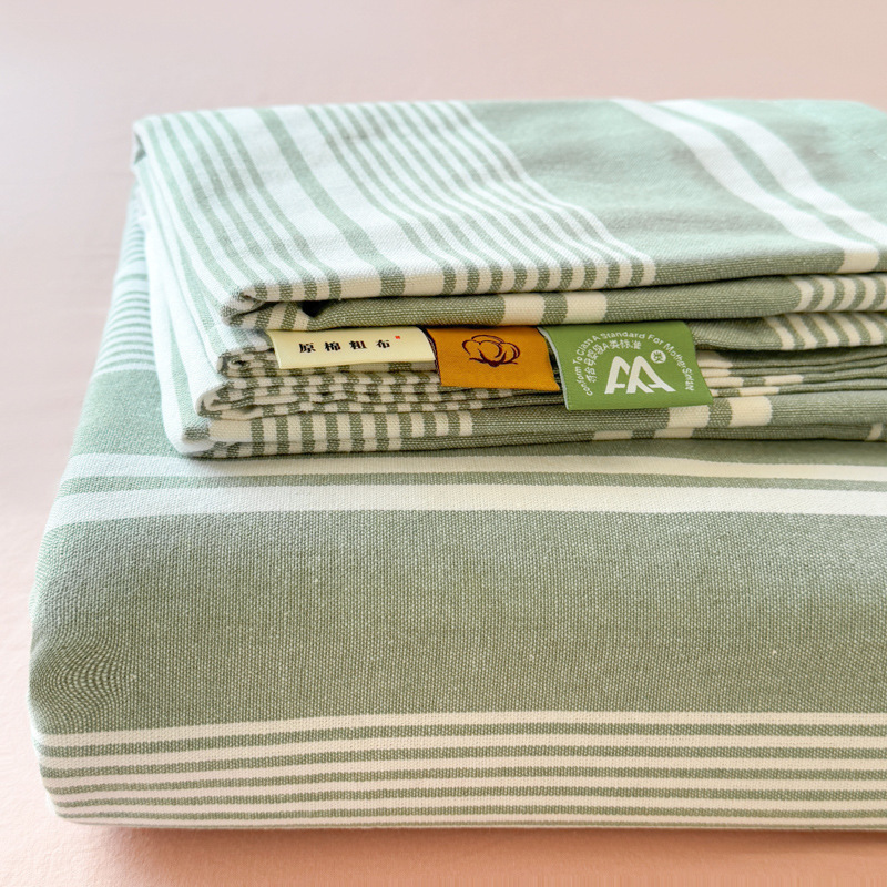 [Lista de cola de comercio exterior] Estera de tela gruesa gruesa al por mayor, absorbente de sudor, transpirable, juego de tres piezas, sábana de verano gruesa, funda de almohada