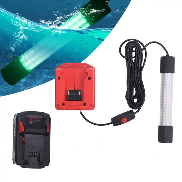 18V Milwaukee Underwater Fish Luring Light Waterproof Ip68 Marine Rowing Boat Night Fishing Light