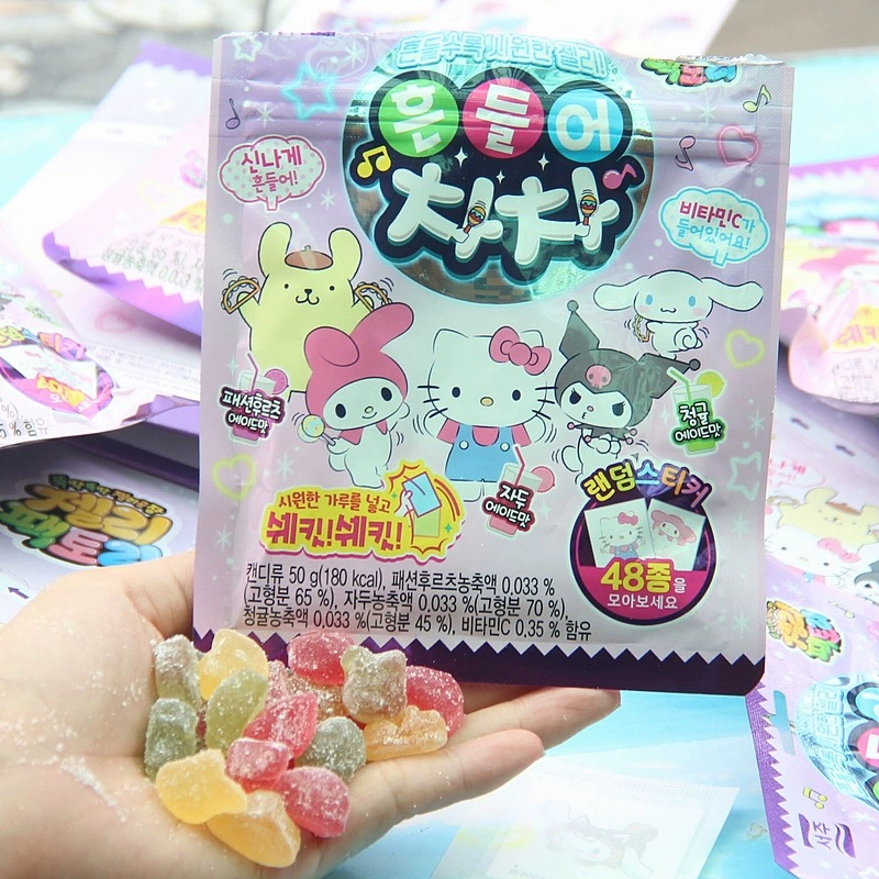 Корейские импортные жевательные конфеты Seijo Sanrio Kuromi со вкусом фруктов, детские сладости, популярные на интернете.