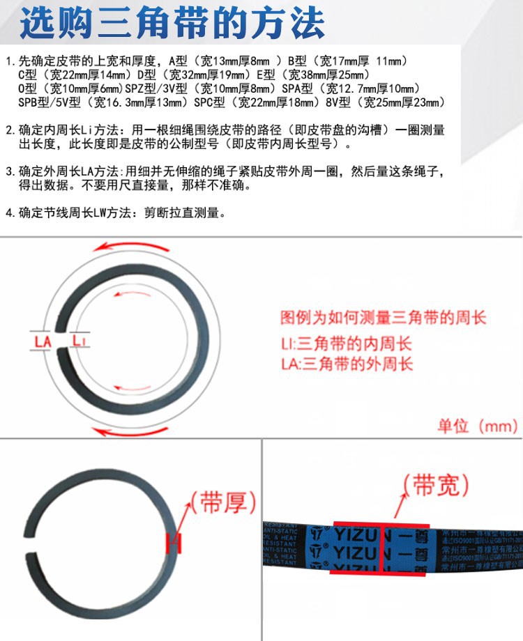 A gold standard triangle belt type a 17 to 120/26/28/32/34 anti-static flame retardant driving belt imported