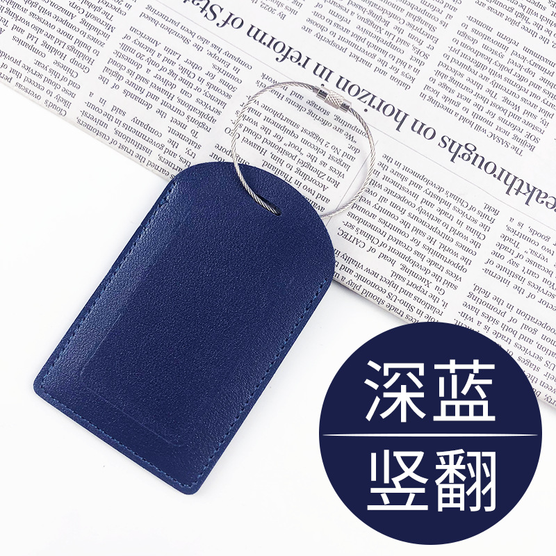 Cross-border pu cuero multicolor se puede configurar en stock cordón de metal tarjeta de identificación de tarjeta de identificación etiqueta de equipaje al por mayor