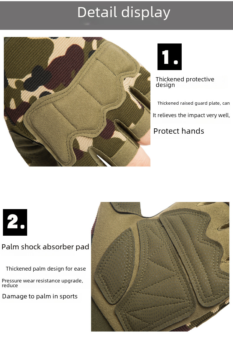Tactical gloves Tactical half-finger gloves Men's and women's outdoor paratrooper protective fishing gloves are comfortable and breathable_maomaolike.com