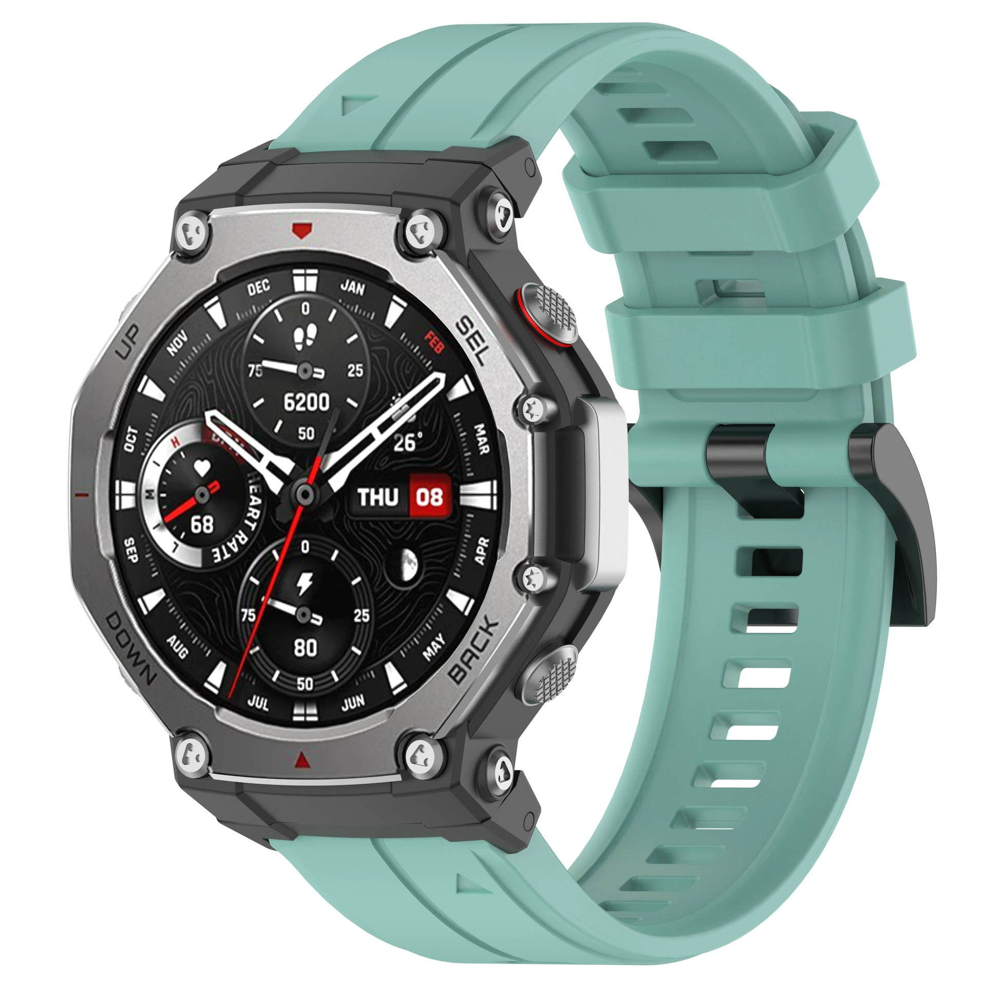 Силиконовый ремешок (Amazfit) T‑Rex3 Rex2, быстрая смена, обычная или утолщённая пряжка, много цветов
