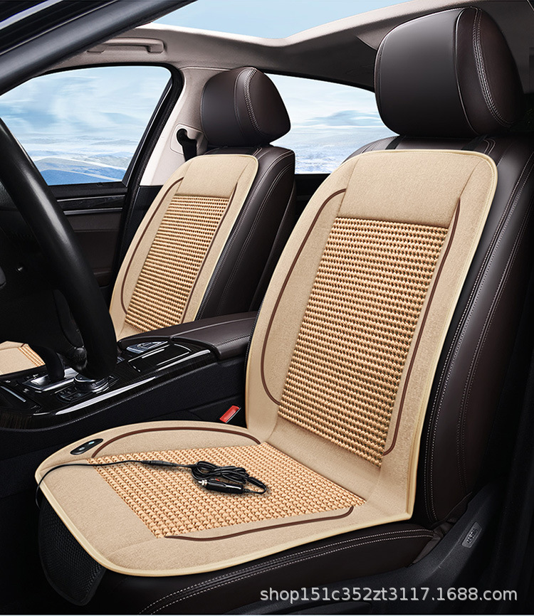 Car ventilation cushion with fan cooling cooling ice silk cooling cushion breathable truck backrest massage blowing seat cushion