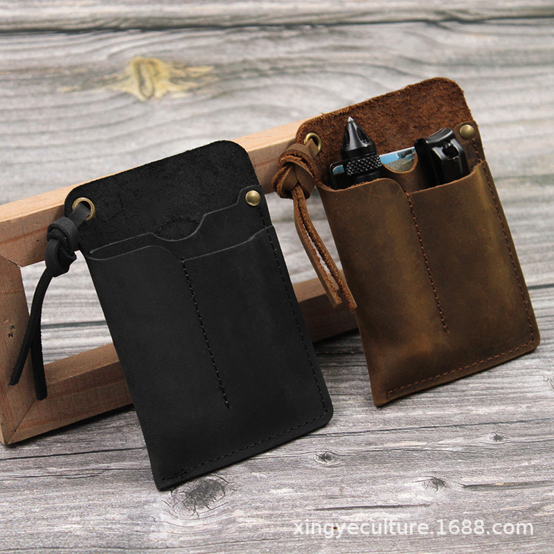 现货EDC户外战术工具皮套 腰挂式求生工具收纳包手电筒折叠刀套