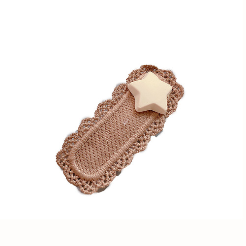 2pcs lovely milk tea color wool knitted Barrette for baby toddlders Evening prom party Rhinestones headdress for kids cartoon flower girl clip hairpin bb