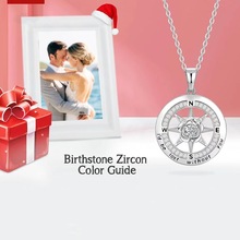 跨境外贸欧美925银星空罗盘项链指南针项链轻奢饰品吊坠礼物现货